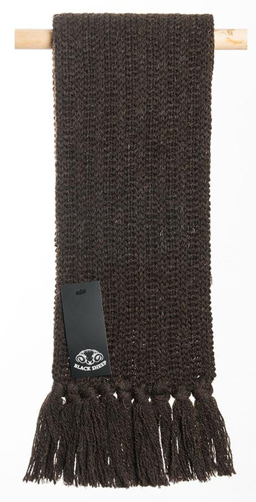 Black Sheep - Pure wool knitted scarf